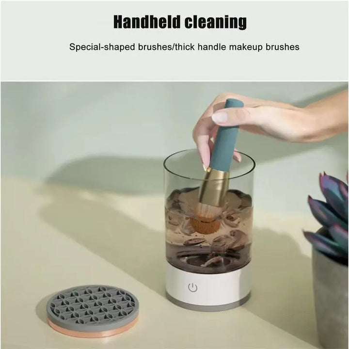 Automatic makeup brush cleaner