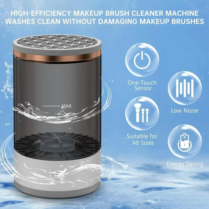 Automatic makeup brush cleaner