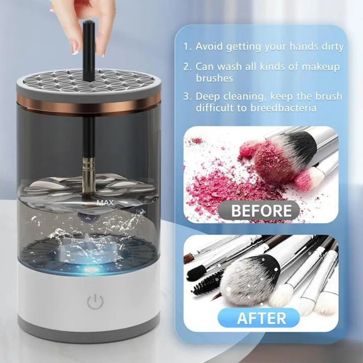 Automatic makeup brush cleaner