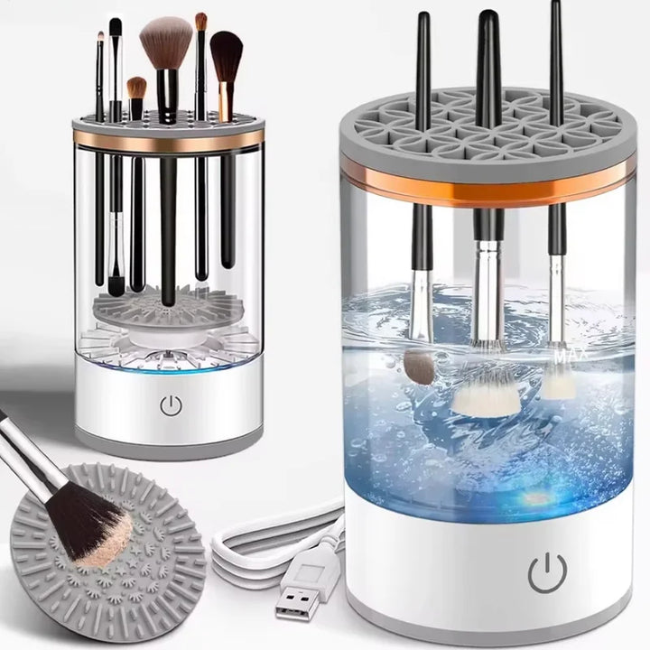 Automatic makeup brush cleaner