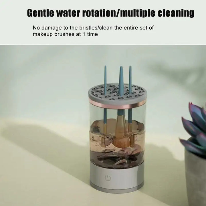 Automatic makeup brush cleaner